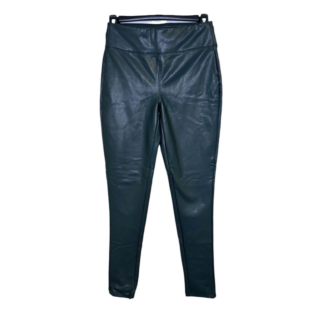 GB Gianni Bini Faux Leather Leggings in Deep Forest Green Size Small